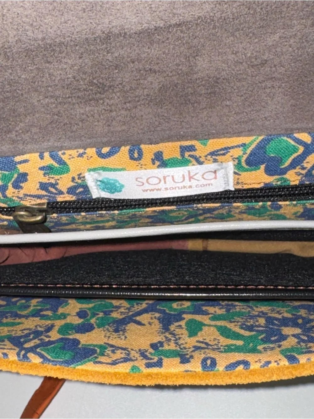 Soruka Mustard Suede & Leopard Print Crossbody with Pink Accent